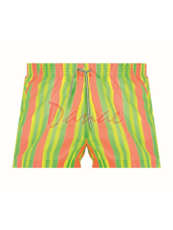 Neonové pánské plavky šortky Lorin - zelená/oranžová