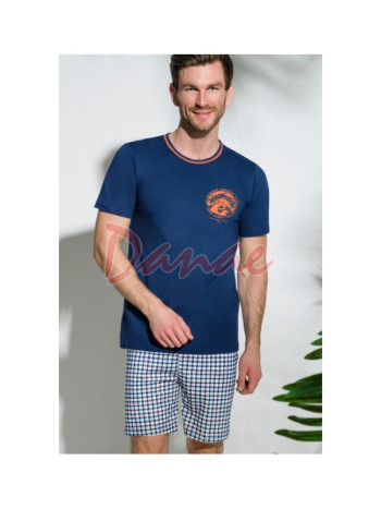 Letní pyžamo pánské - Pláž - modré