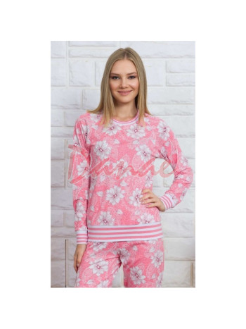 Dámské pyžamo Květy kamélie - růžová