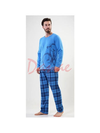 Pánské pyžamo dlouhé Favorit modrá