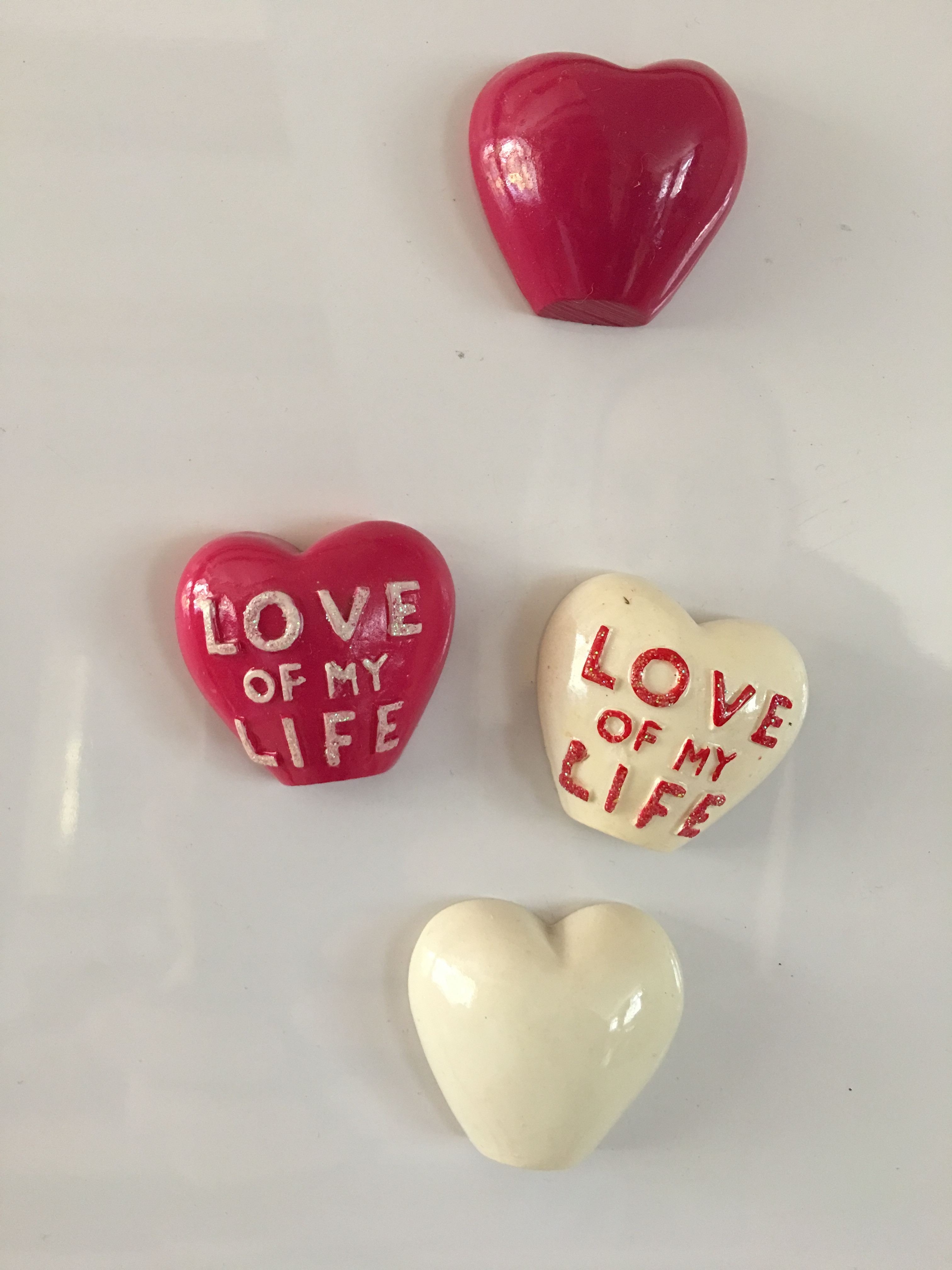 Magnetka Love of my life - 2 kusy v tvare srdca