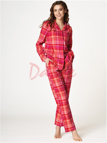 Dámské pyžamo z bavlněného flanelu - s rozepínáním