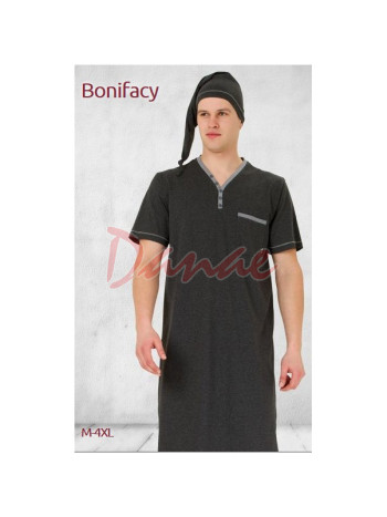 Pánská noční košile Bonifacy - krátký rukáv