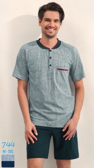 Pánske pyžamo krátke šortky Luna Jeans šedá