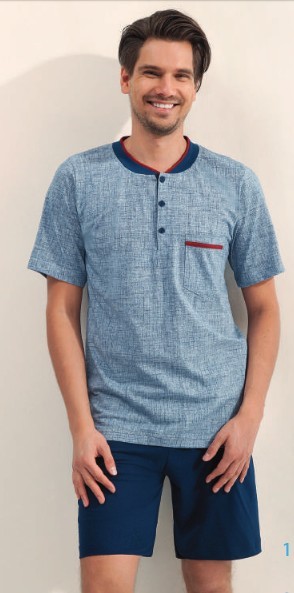Pánske pyžamo krátke šortky Luna Jeans modrá