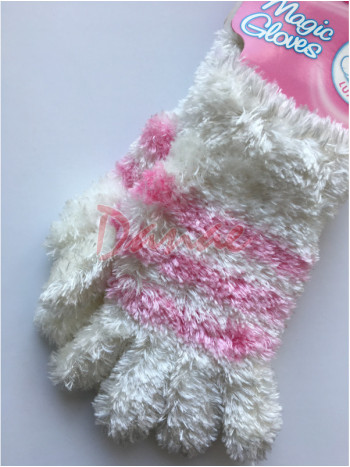 Dětské rukavice - bílá/růžová