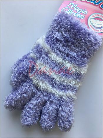Dětské rukavice - fialová/bílá