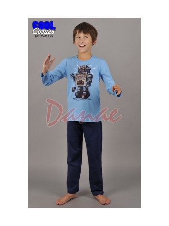 Chlapecké pyžamo Vienetta dlouhé - Robot - modrá