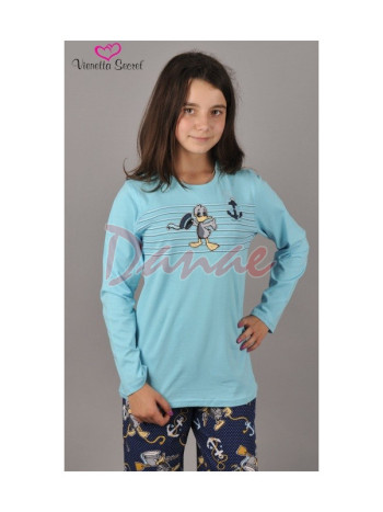 Dívčí pyžamo Kačer - s patentem - tyrkysová