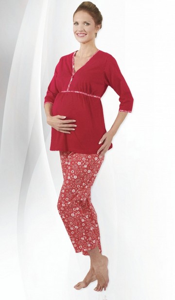 Červené mateřské pyžamo Regina