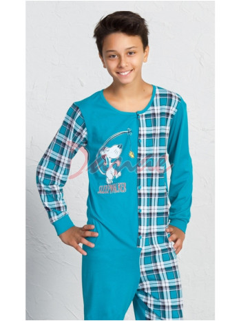 Chlapecký overal na spaní - Náměsíčný myšák - zelená