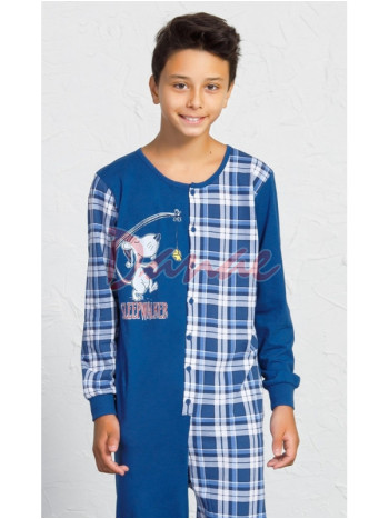 Chlapecký overal na spaní - Náměsíčný myšák - modrá