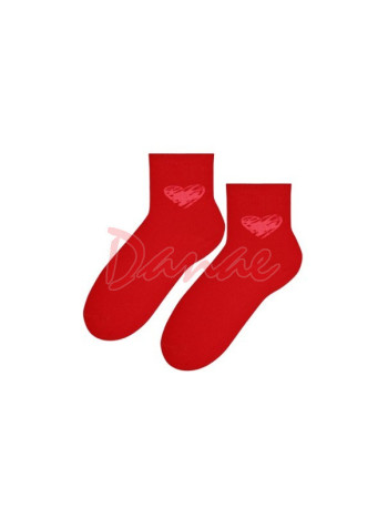 Ponožky se srdíčkem - červená