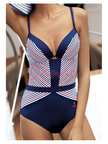 Celé plavky s push-up košíky F28 Marine style