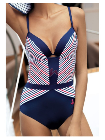 Celé plavky s push-up košíky F28 Marine style