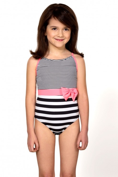 Dívčí jednodílné plavky s mašličkou