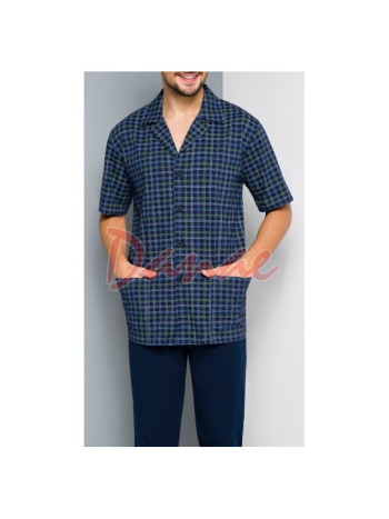 Kárované pánské pyžamo - na knoflíky
