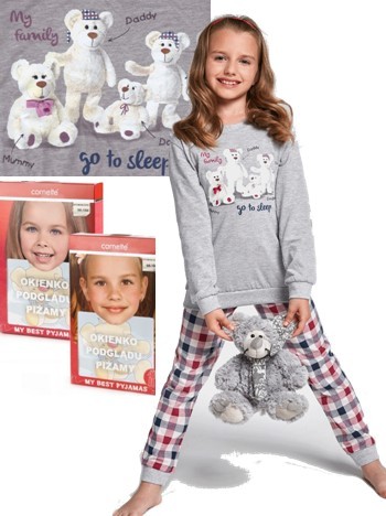 Medvědí rodinka - dlouhé dívčí pyžamo