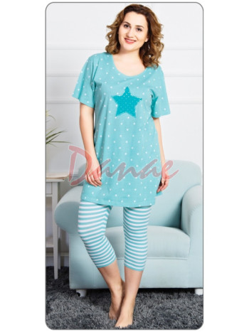 Domácí oblečení s legínama - Star - zelená