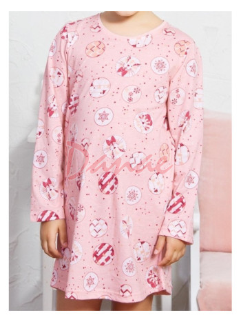Růžová dětská noční košile s koťátky