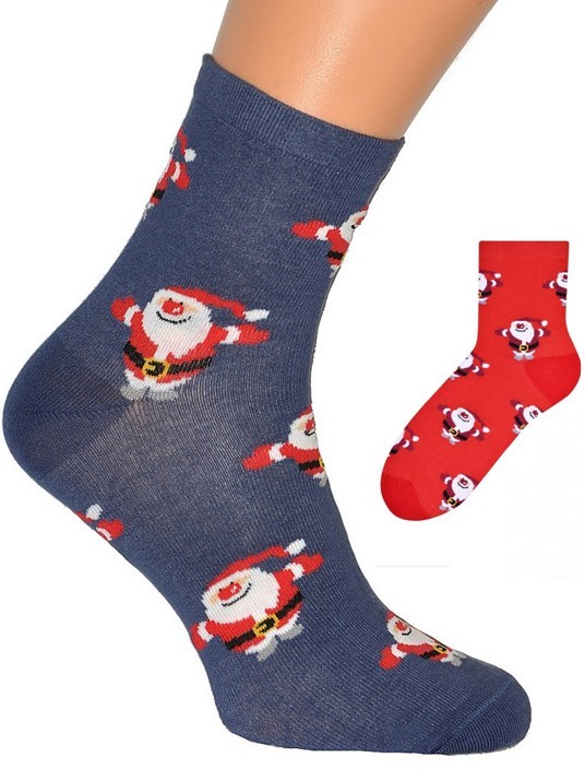 Mikuláš - dámské ponožky s vánočním motivem