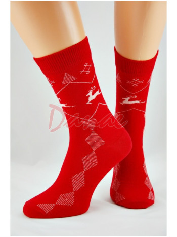 Sob - ponožky unisex - červená/bílá