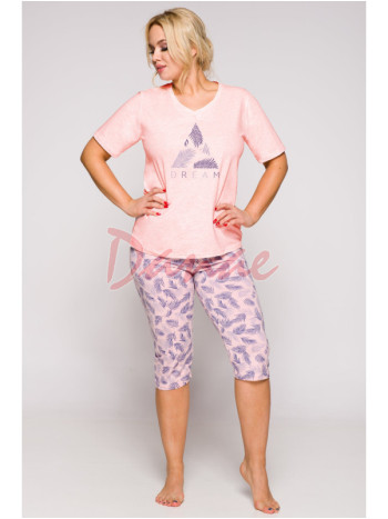 Dámské pyžamo Eliza Dream - do 5XL - růžové