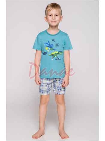 Chlapecké pyžamo se šortkami - Dinosaurus - modré