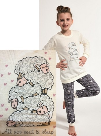 Ovečky - dětské pyžamo s ovečkami a obláčky