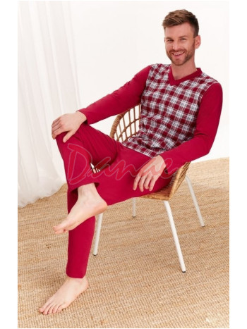 Pánské pyžamo dlouhé Taro Roman červená