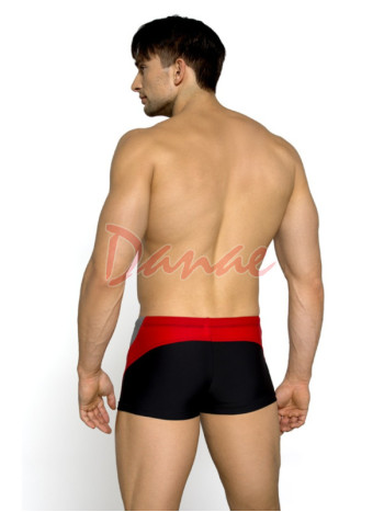 Pánské plavky boxerky Lorin 1011 - černá/červená
