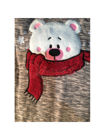 Zateplená dětská noční košile s medvídkem