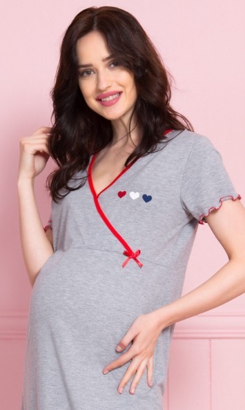 Těhotenská noční košile - Tři srdíčka