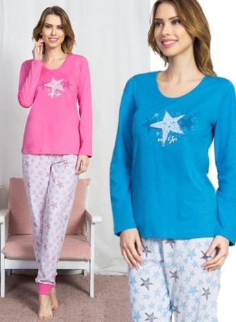 Moje hvězda - bavlněné dámské pyžamo se hvězdami
