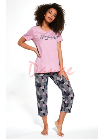 Shine - tříčtvrteční dámské pyžamo s nápisem