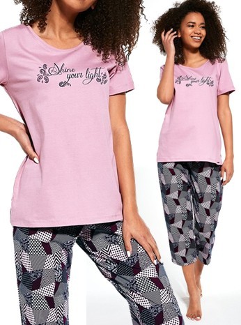 Shine - tříčtvrteční dámské pyžamo s nápisem