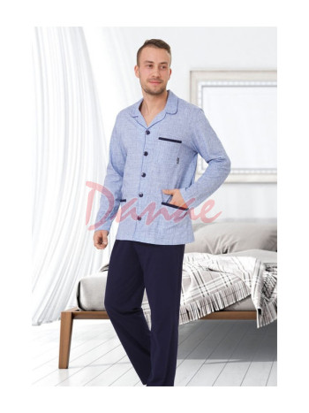Pánské pyžamo na rozopínání na knoflíky MMax - jeans
