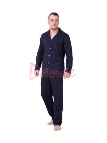 Pánské pyžamo na rozopínání na knoflíky MMax