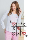 Láska vždy zvítězí - dámské pyžamo piškvorky lásky
