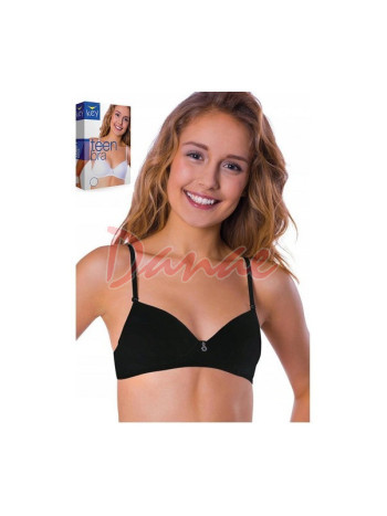 Teen bra - dětská jednobarevná podprsenka - černá