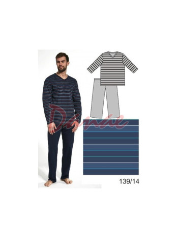 Pánské pyžamo s proužky na tričku - Various
