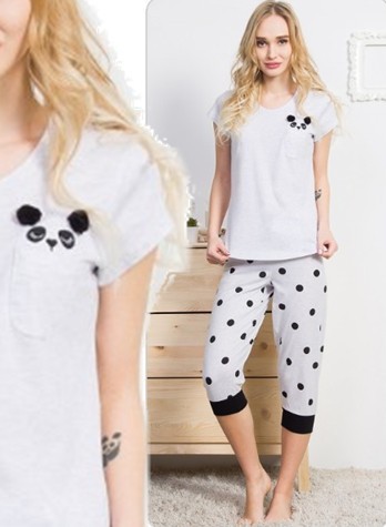 Dámské pyžamo s malou pandou v kapse