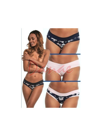 3 pack dámské vzorované kalhotky Flowers