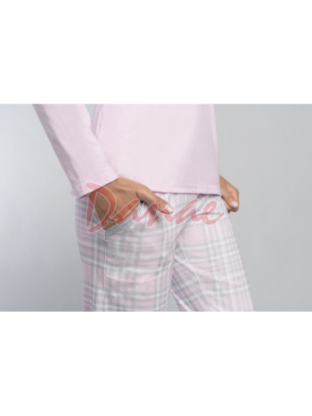 Mitali - dámské dlouhé pyžamo - růžová