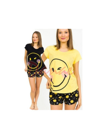 Emoticon - dámské pyžamo se smajlíkem krátké