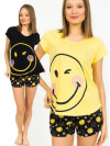 Emoticon - dámské pyžamo se smajlíkem krátké