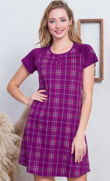 Károvaná dámská noční košile Kate