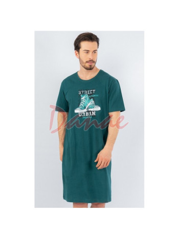 Street - pánská noční košile s krátkým rukávem - zelená