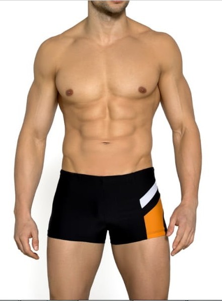 Pánské boxerkové plavky s barevným vzorem na boku