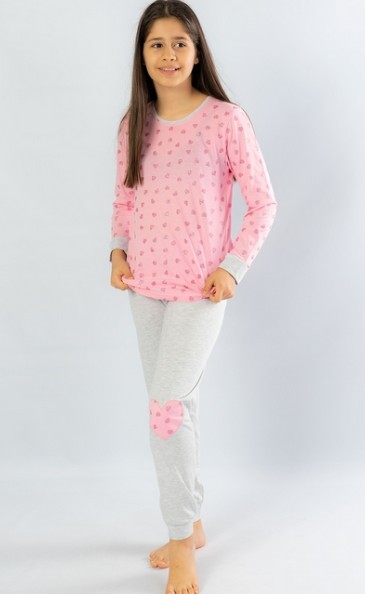 Dívčí srdíčkové pyžamo s trendovými záplatami